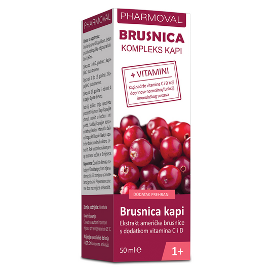Moj webshop | Pharmoval Brusnica Kompleks Kapi + Vitamini C i D 50 ml.